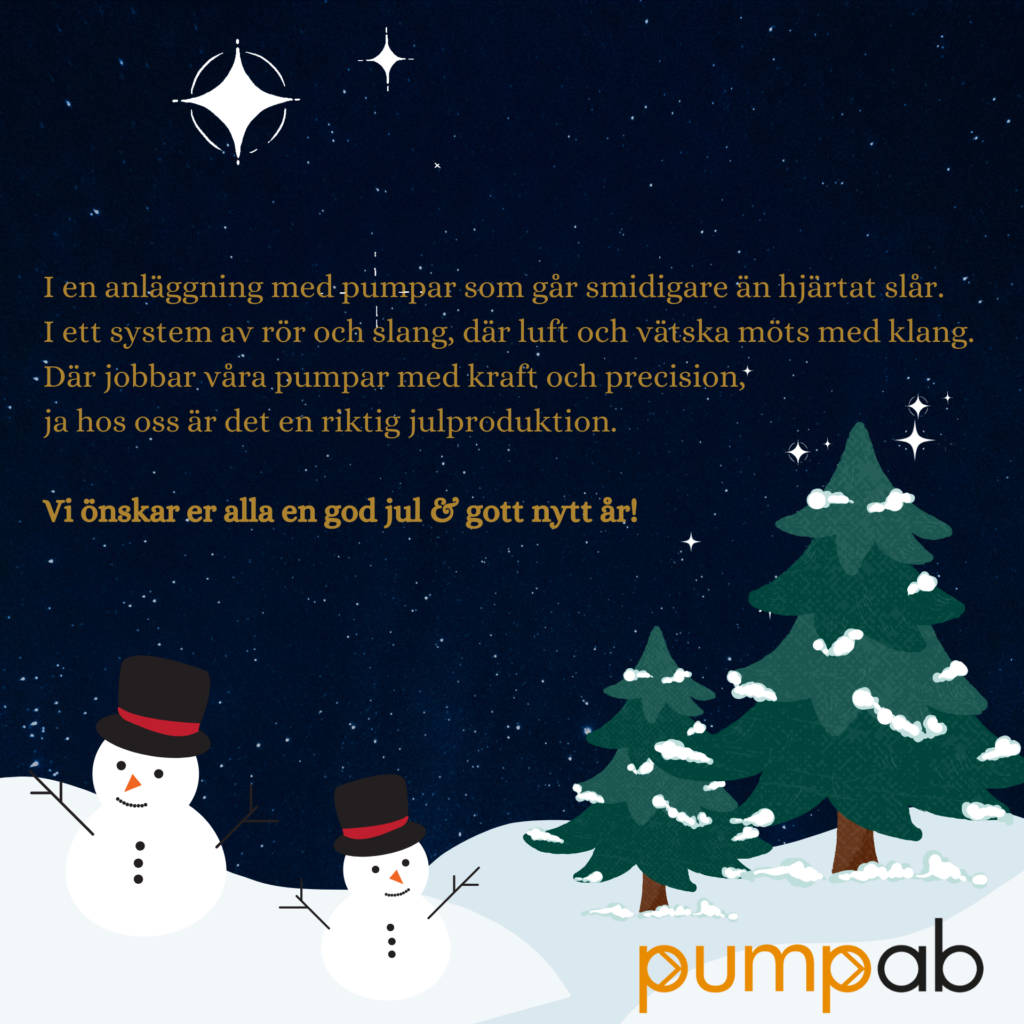 God jul önskar Pumpab